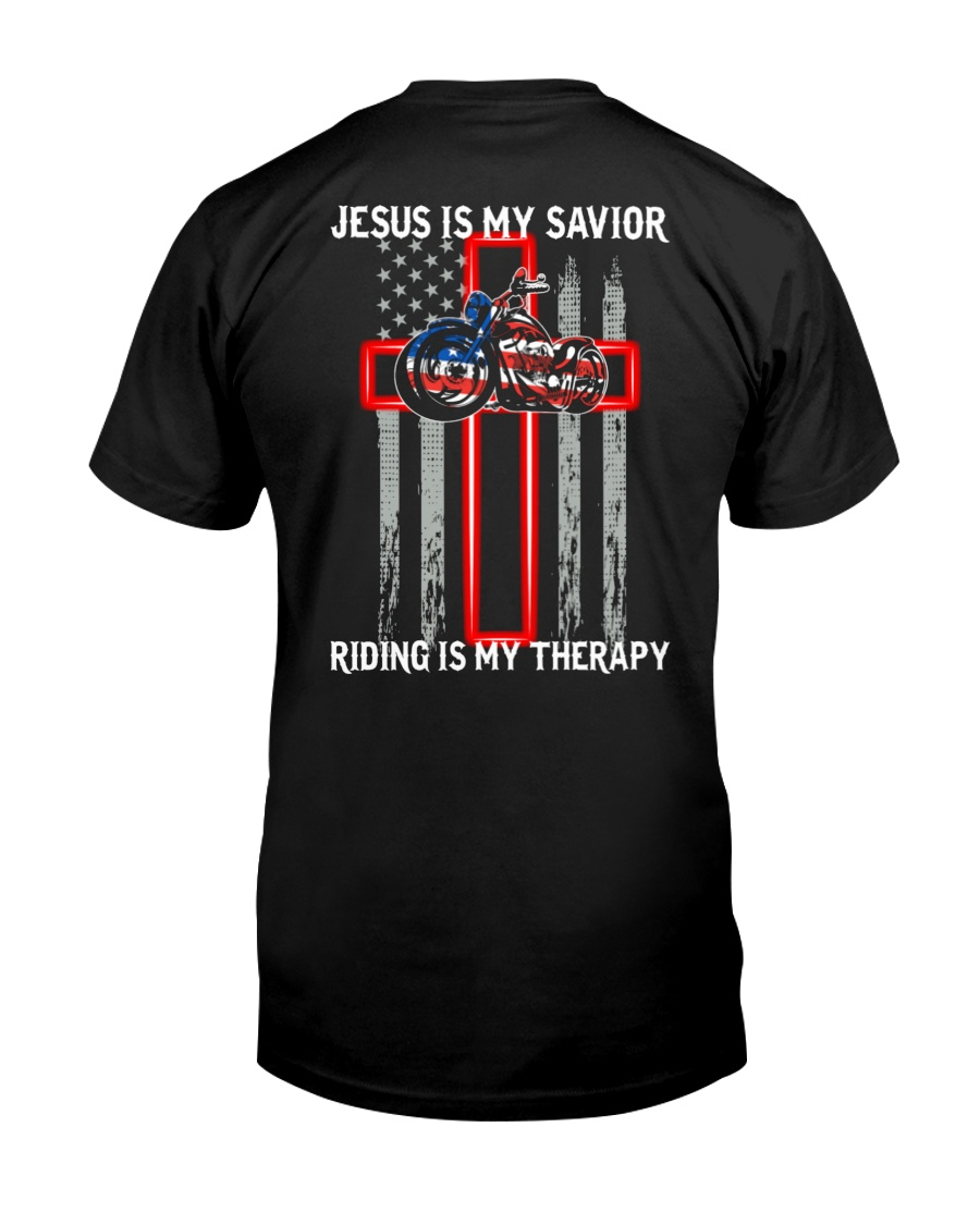 Riding Is My Therapy Classic T Shirt, Jesus Is My Savior Shirt, Jesus T Shirt