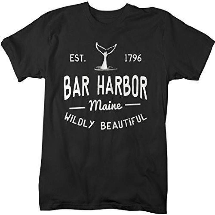 Shirts By Sarah Men’s Bar Harbor Maine T-Shirt Whale Watching ME Shirts