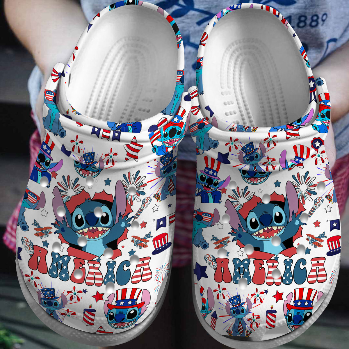 Premium Lilo And Stitch Cartoom Crocs Crocband Clogs Shoes Comfortable For Men Women and Kids