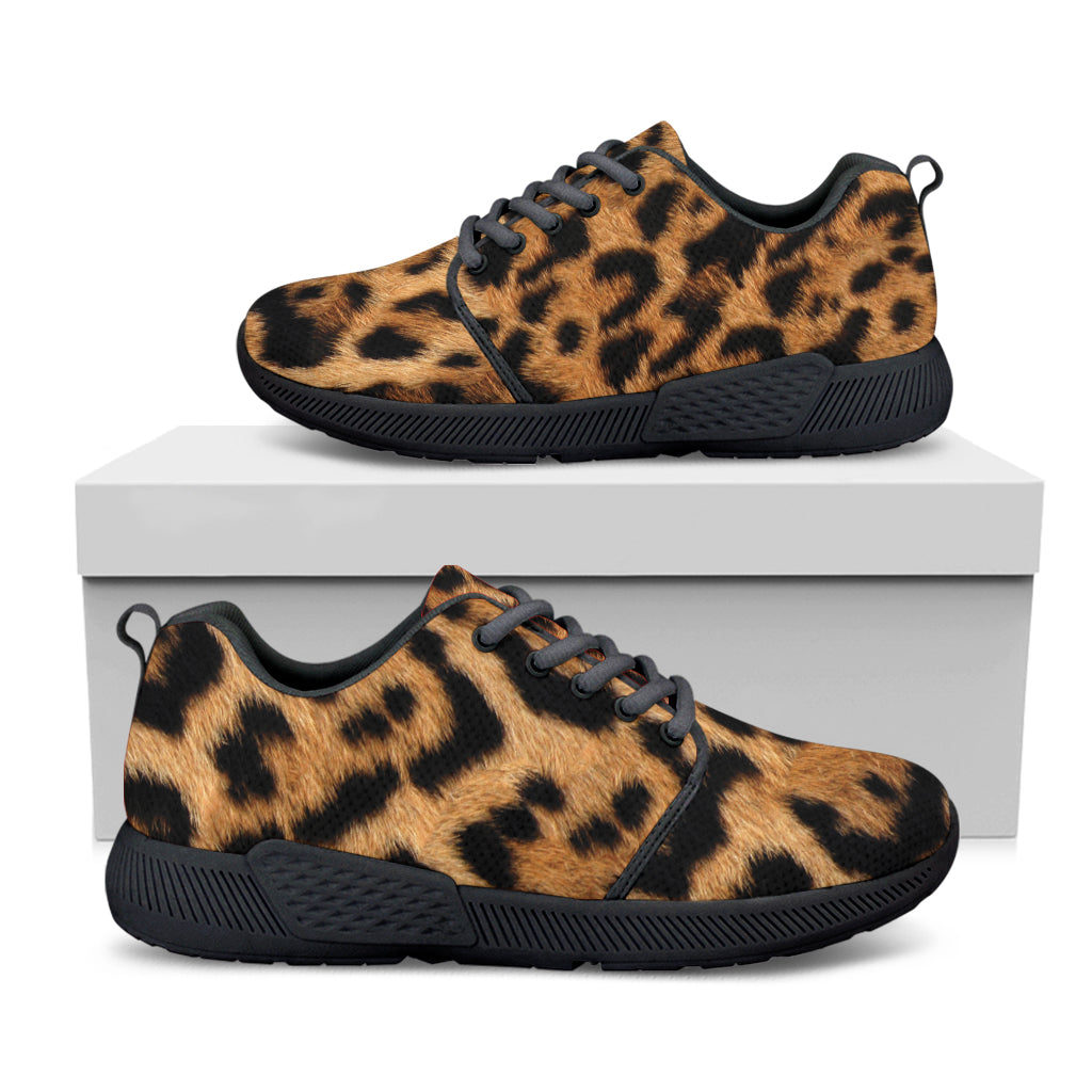 Jaguar Fur Pattern Print Black Athletic Shoes