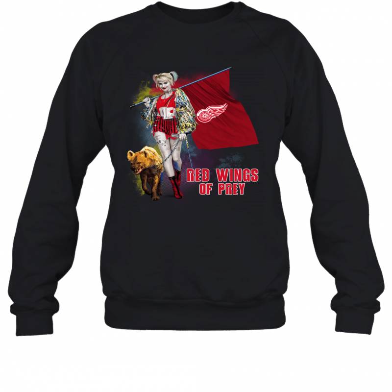 Harley Quinn flag Detroit Red Wings Of Prey Sweatshirt