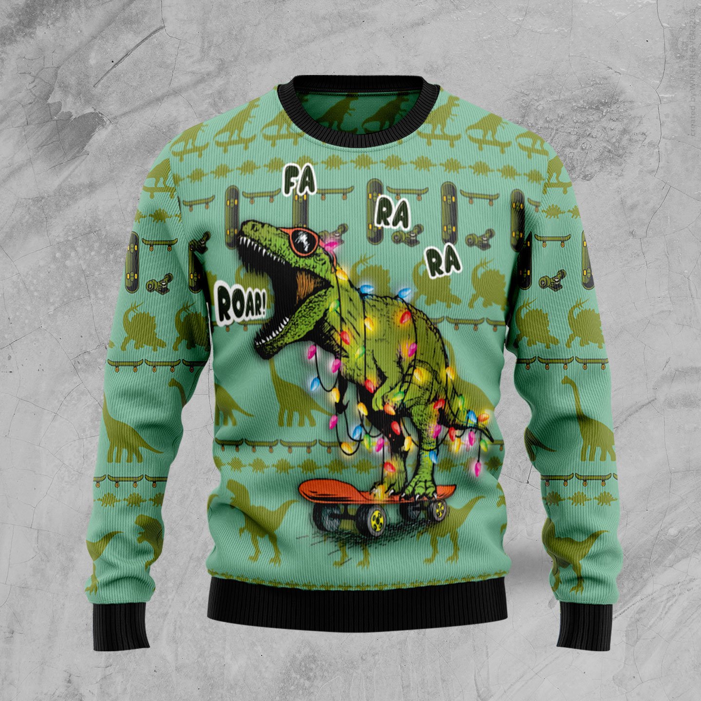 Skateboard Dinosaur Ty1210 Ugly Christmas Sweater