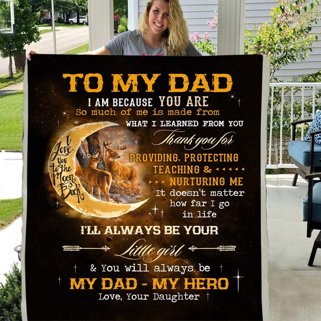 To my dad personalized custom 3d custom fleece photo blanket fan gift love your daughter