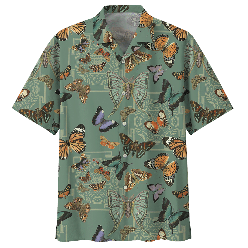 Butterfly Green Unique Design Unisex Hawaii Shirt For Men And Women Ha99871