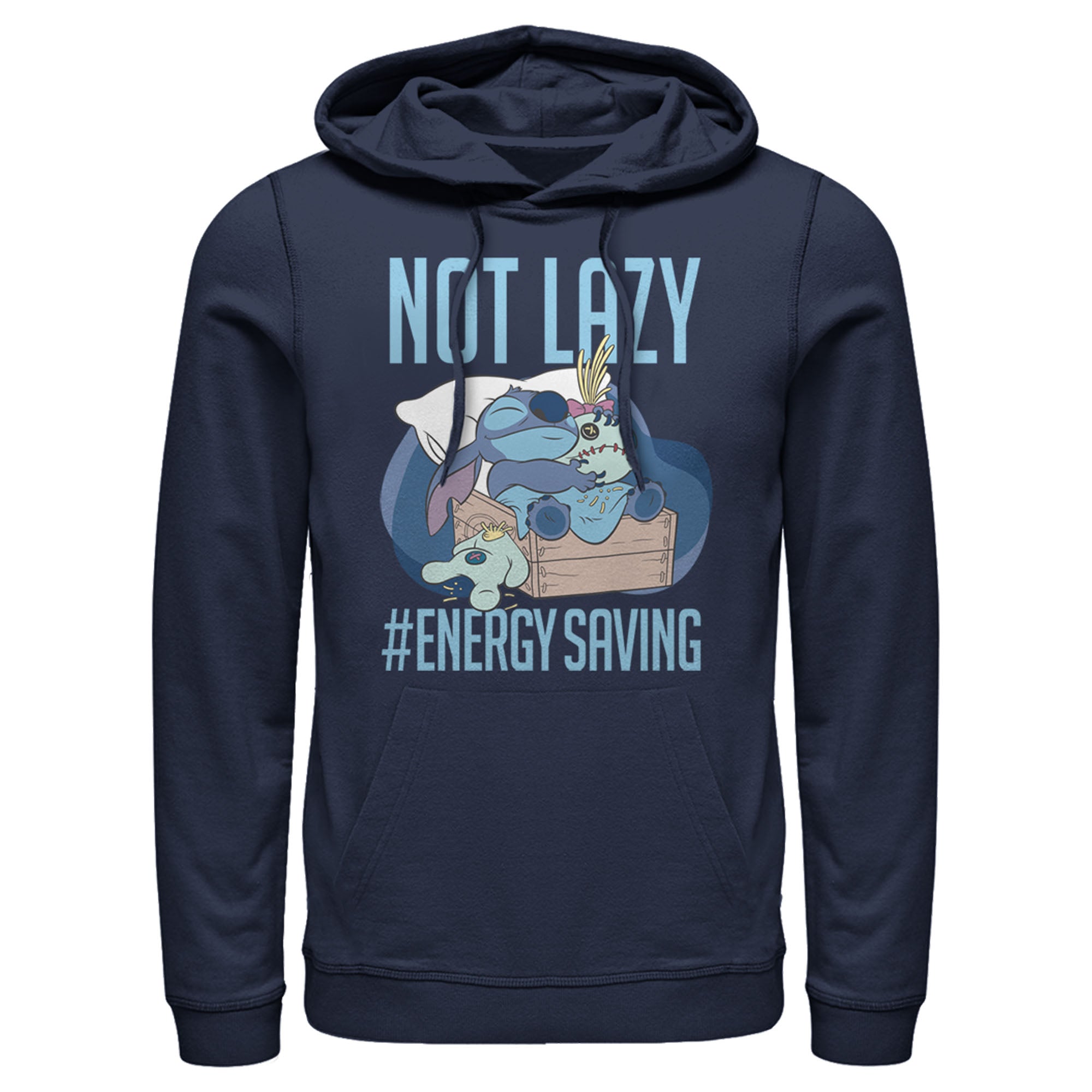 Men’S Lilo & Stitch Not Lazy, Saving Energy Pull Over Hoodie