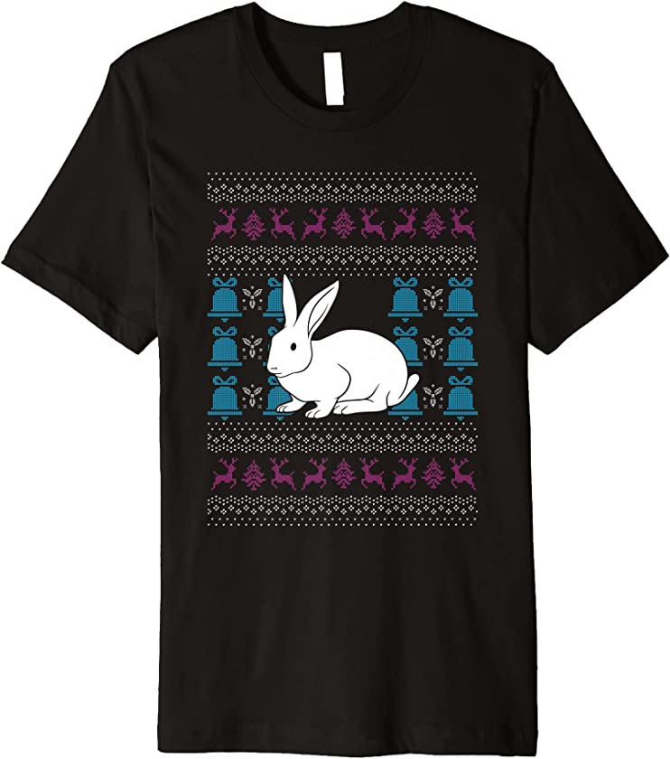 Ugly Christmas Rabbit Animal Lover New Year Santa Claus Premium T-Shirt