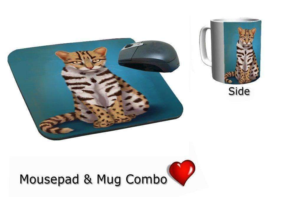 Asian Leopard Cat Mug & Mousepad Combo Gift Set