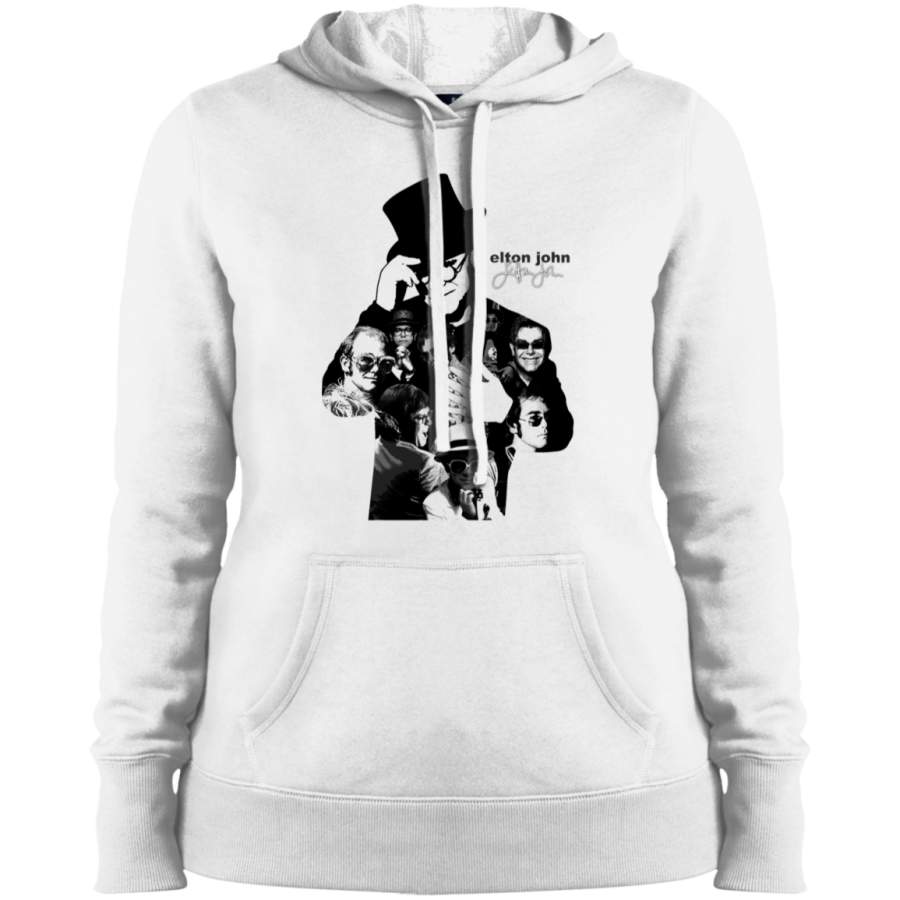 Elton John Montage Image Ladies Pullover Hoodie