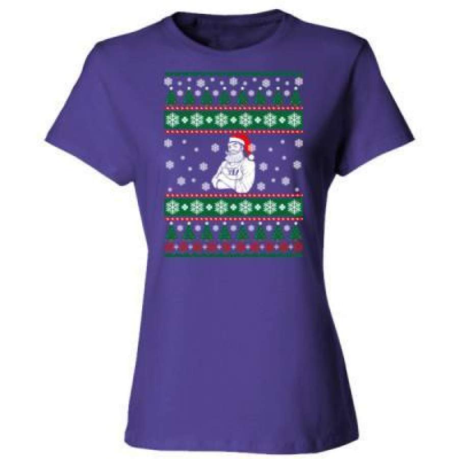 AGR Barber Santa Ugly Christmas Sweater – Ladies’ Cotton T-Shirt