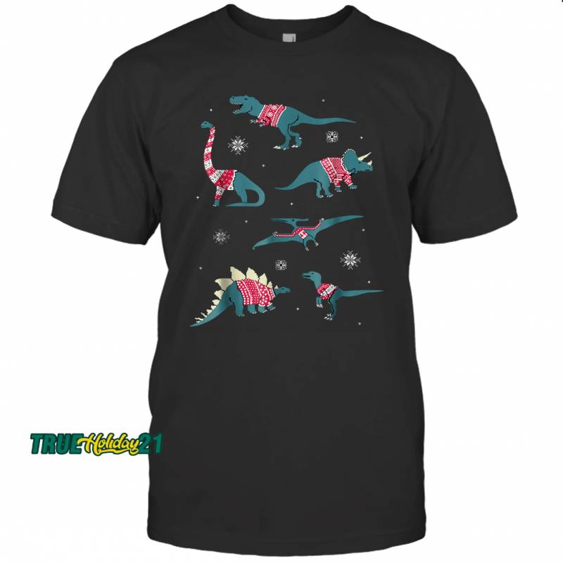 Ugly Christmas Dinosaur , Dino X mas T-shirt