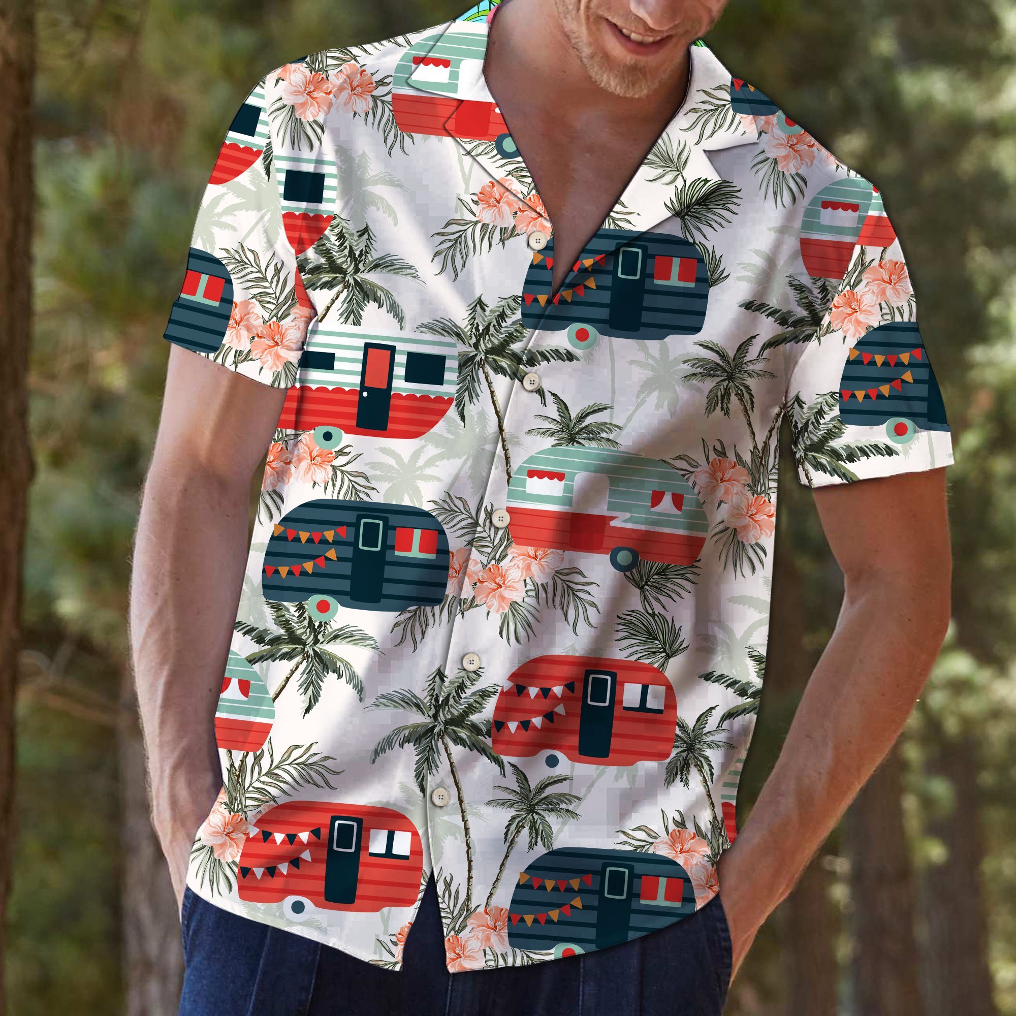 Caravan Tropical Vintage Hawaiian Shirt For Men, Hawaiian Shirt For Women, Aloha Shirt, Hawaii Shirt