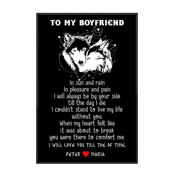Custom Personalized name Valentine’s day wall prints poster gift ideas for room him boyfriend husband her girlfriend wife couple wolf lovers – Till The End Of Time TY2512 – Personalizedwitch