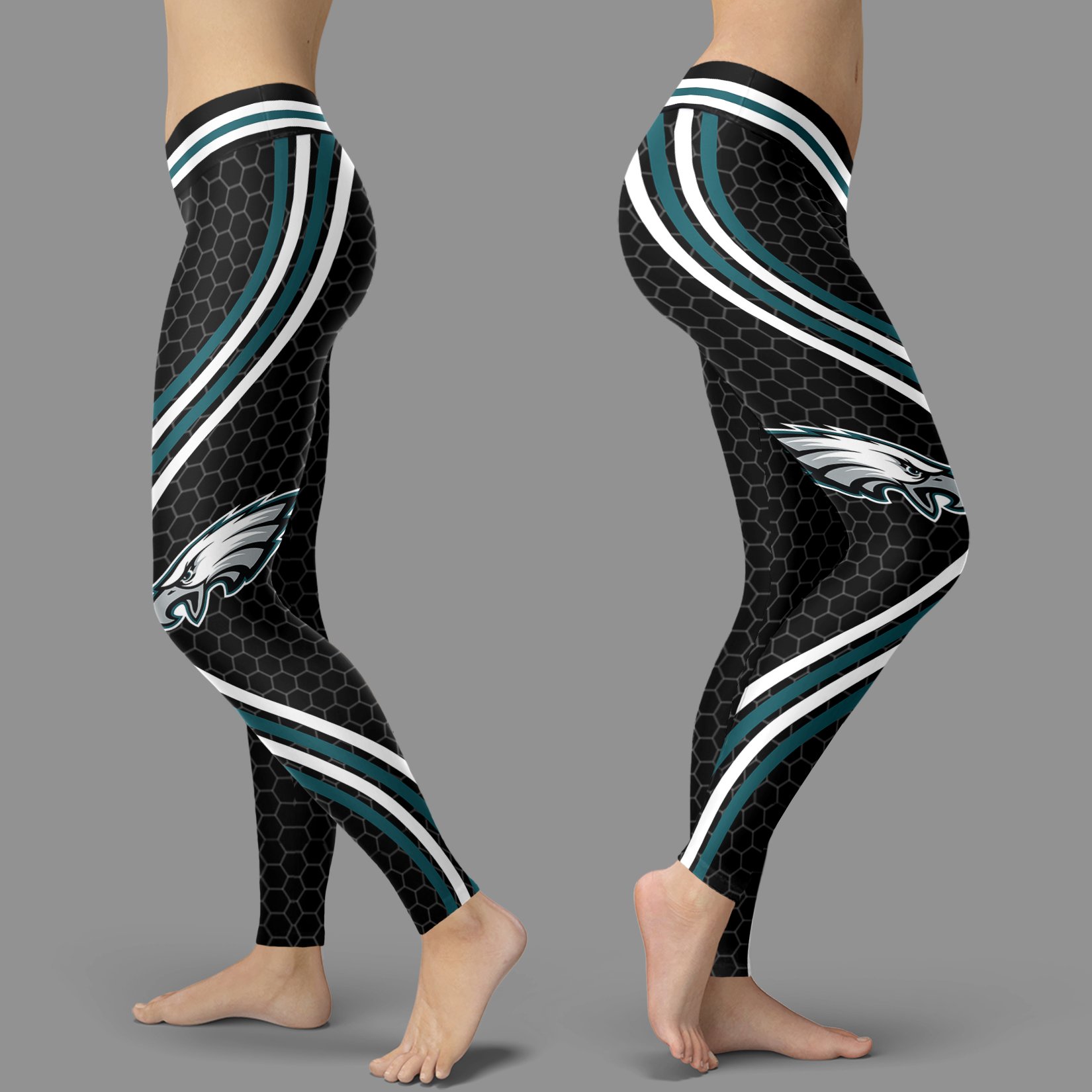 Black Curve Philadelphia Eagles Leggings