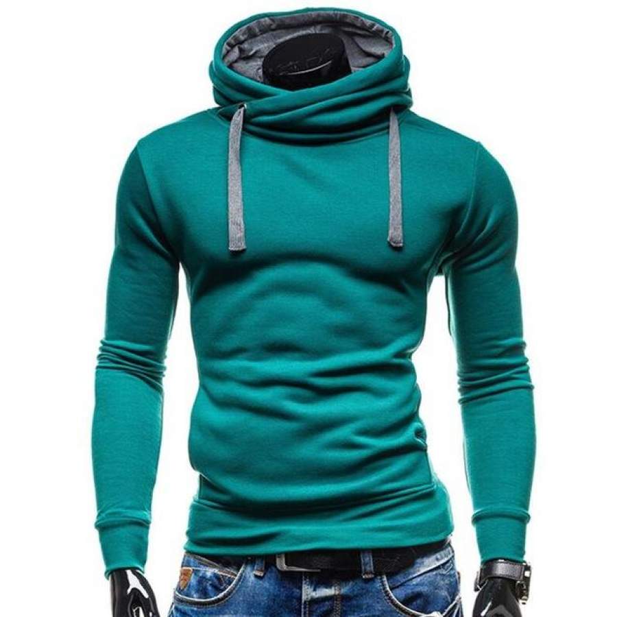 T bird Hoodies Men Moleton Masculino Mens Brand Solid Color Turtleneck Pullover Hoodie Sweatshirt Slim Fit Men Hoody Sportswear