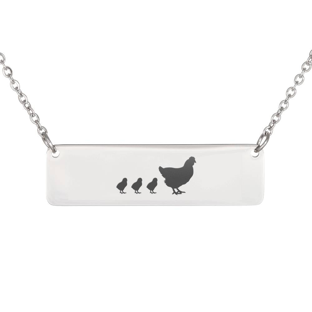 A Loving Mother And Her Beloved 3 Children – Personalized Horizontal Bar Necklace
