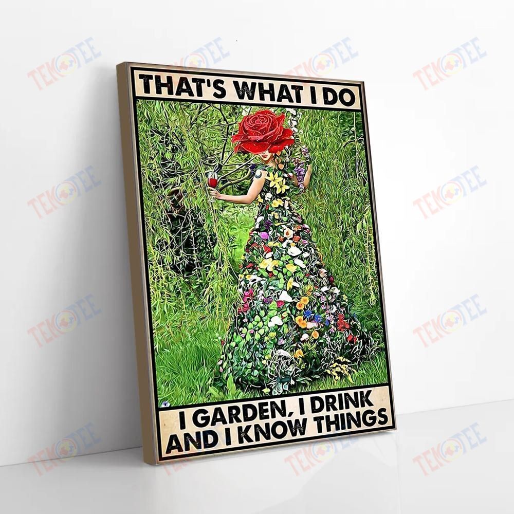 Best Canvas Prints That’S What I Do I Garden I Drink Gardener Girl Drinking Wine Canvas Glamorous Living Room Bedroom Bathroom Home Decoration