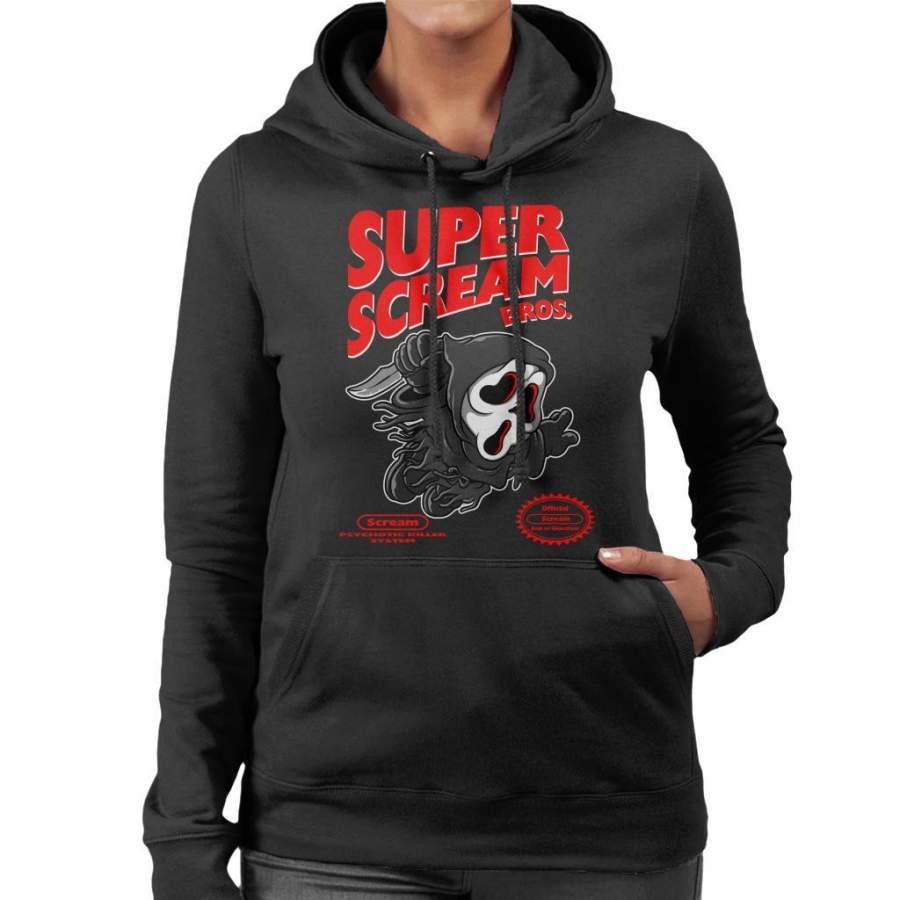 Super Scream Super Mario Bros Women’s Hooded Sweatshirt