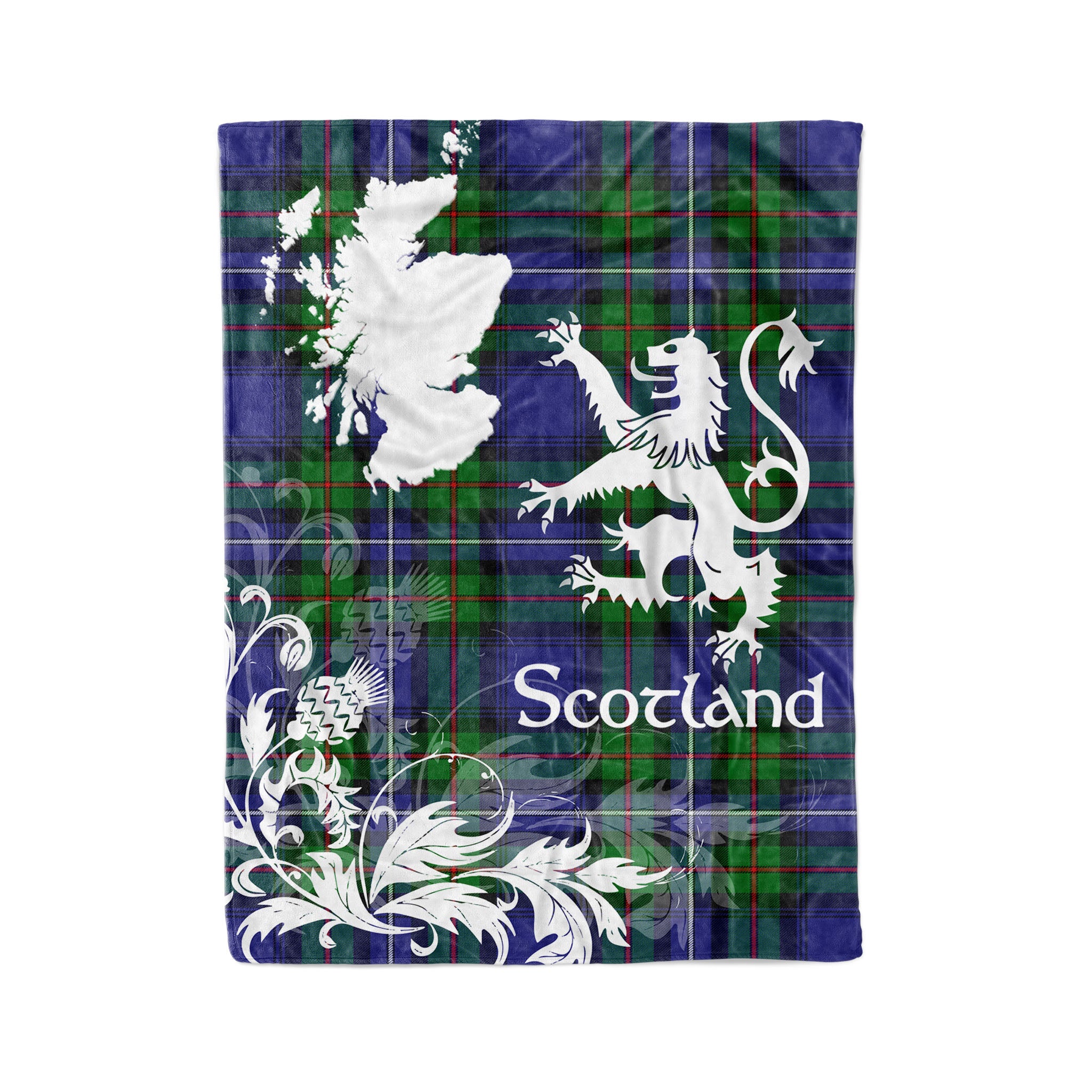 Tartan Plaid Fleece Blanket Tartan Blanket Thistle And Lion Scottish Clan Robertson Hunting Modern Plaid Blanket