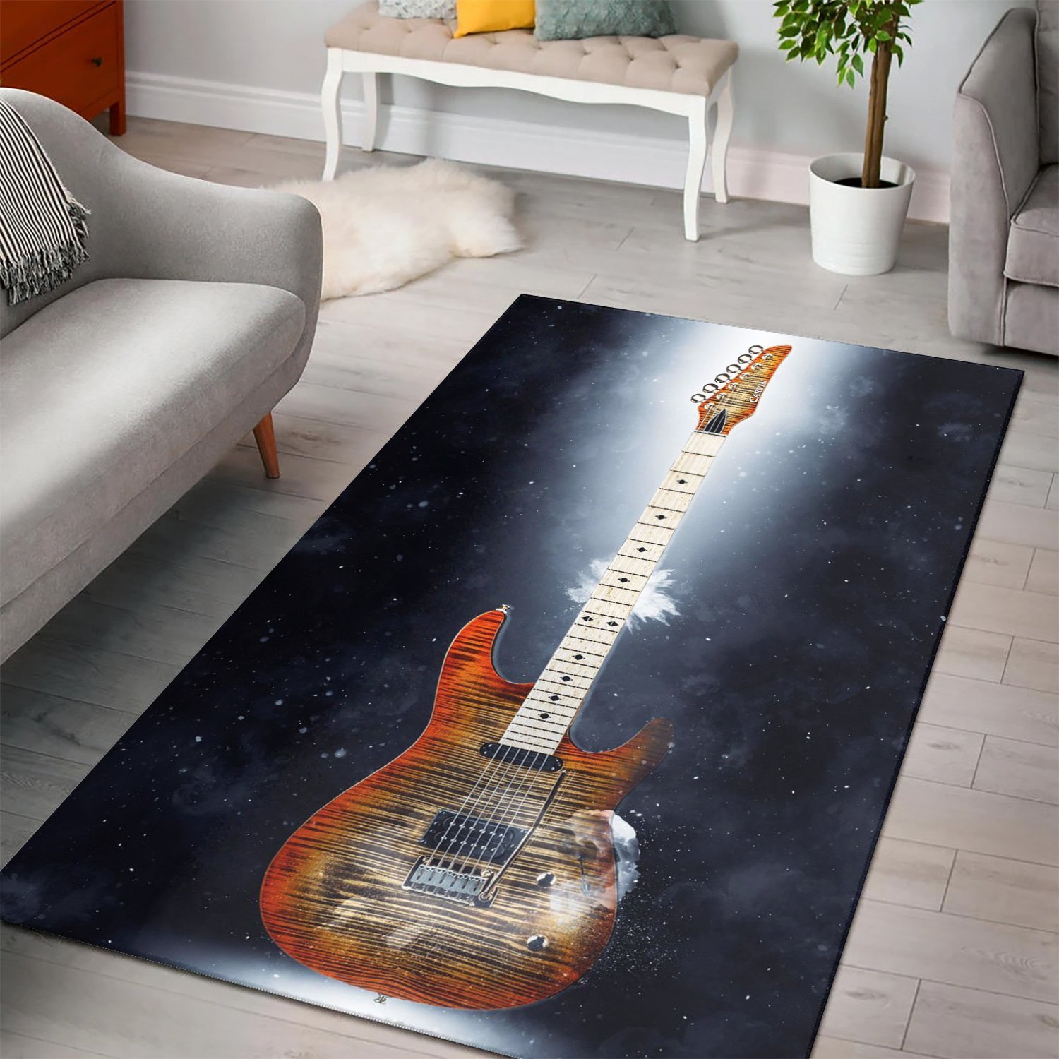 Steve Howe Guitar  Music Rug, Living Room Rug,  Halloween Gift