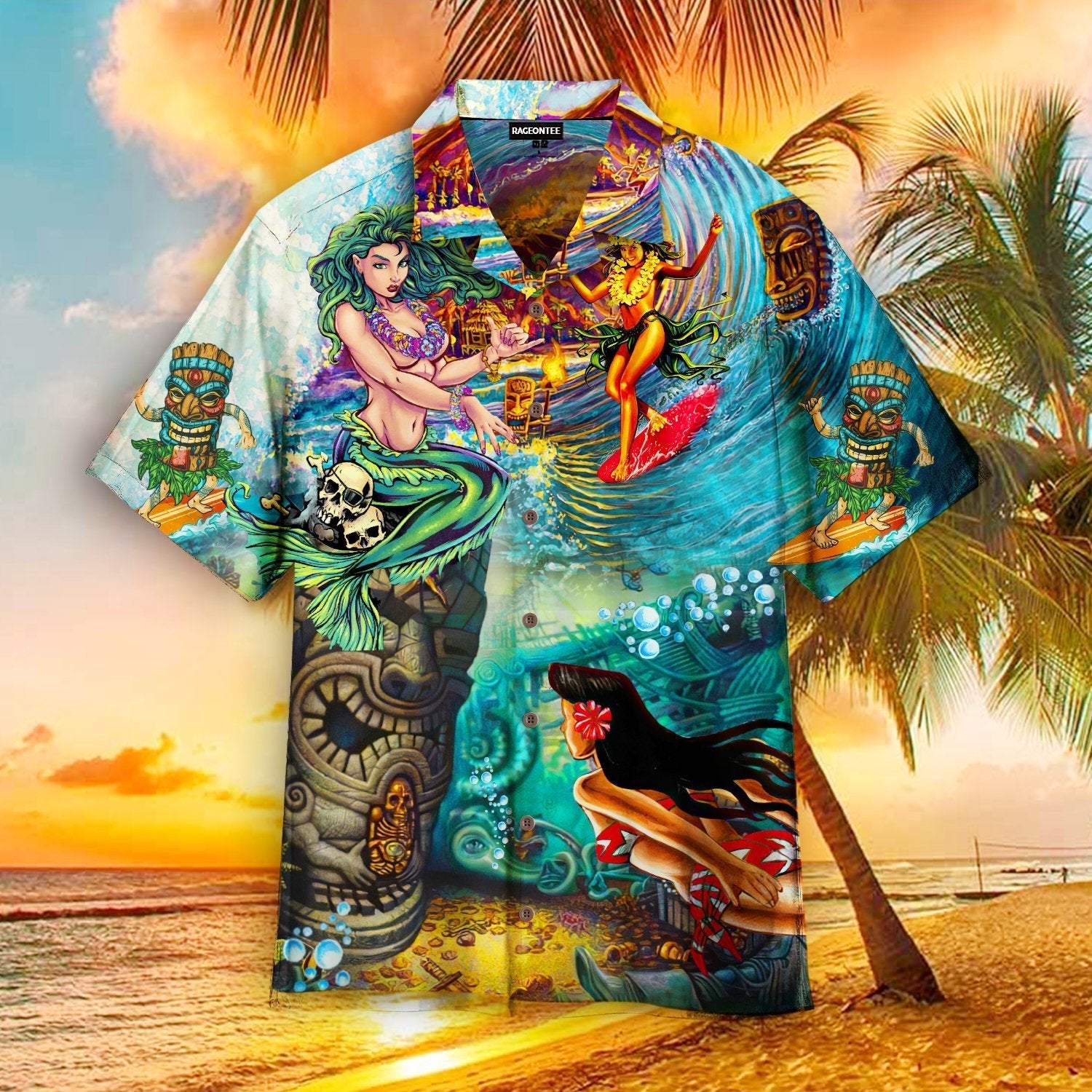 Happy Surfing Day With Tiki Bar Hawaii Shirt For Men Women Ha27361