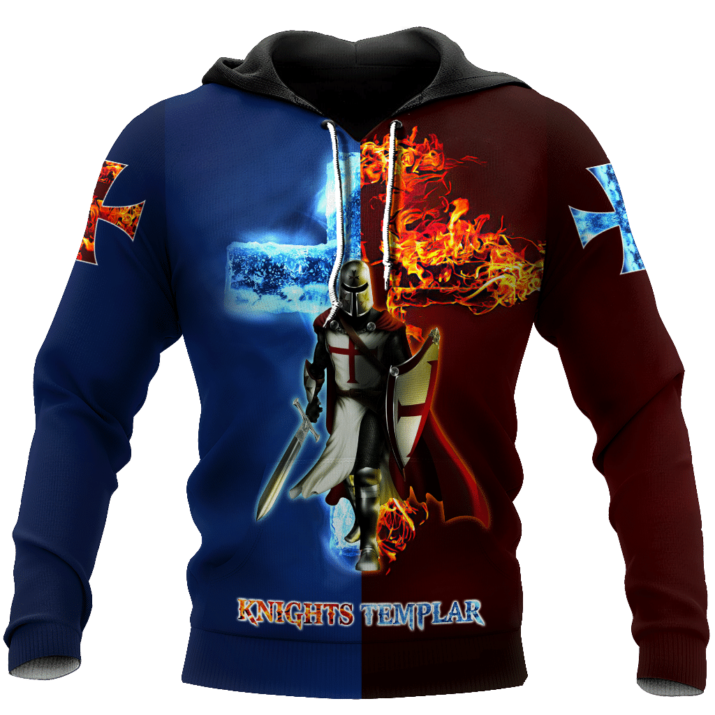 Knight Templar God Jesus 3D All Over Printed Hoodie For Men And Women