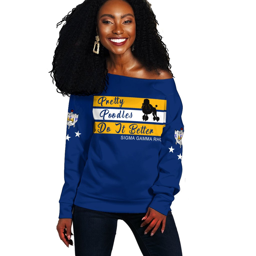 Sorority Sweatshirt – Sigma Gamma Rho Greek Life Off Shoulder Sweatshirt