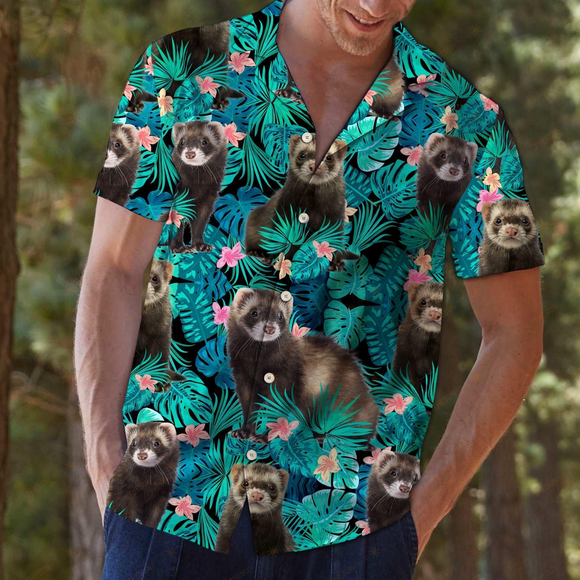 Ferret Tropical Hawaiian Shirt Ha26999