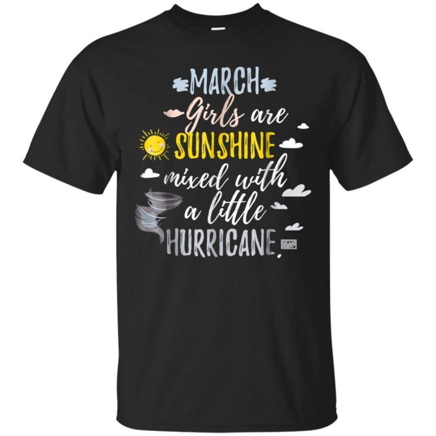 AGR March Girls Sunshine And Hurricane Birth Month Tshirt Jaq T-shirt