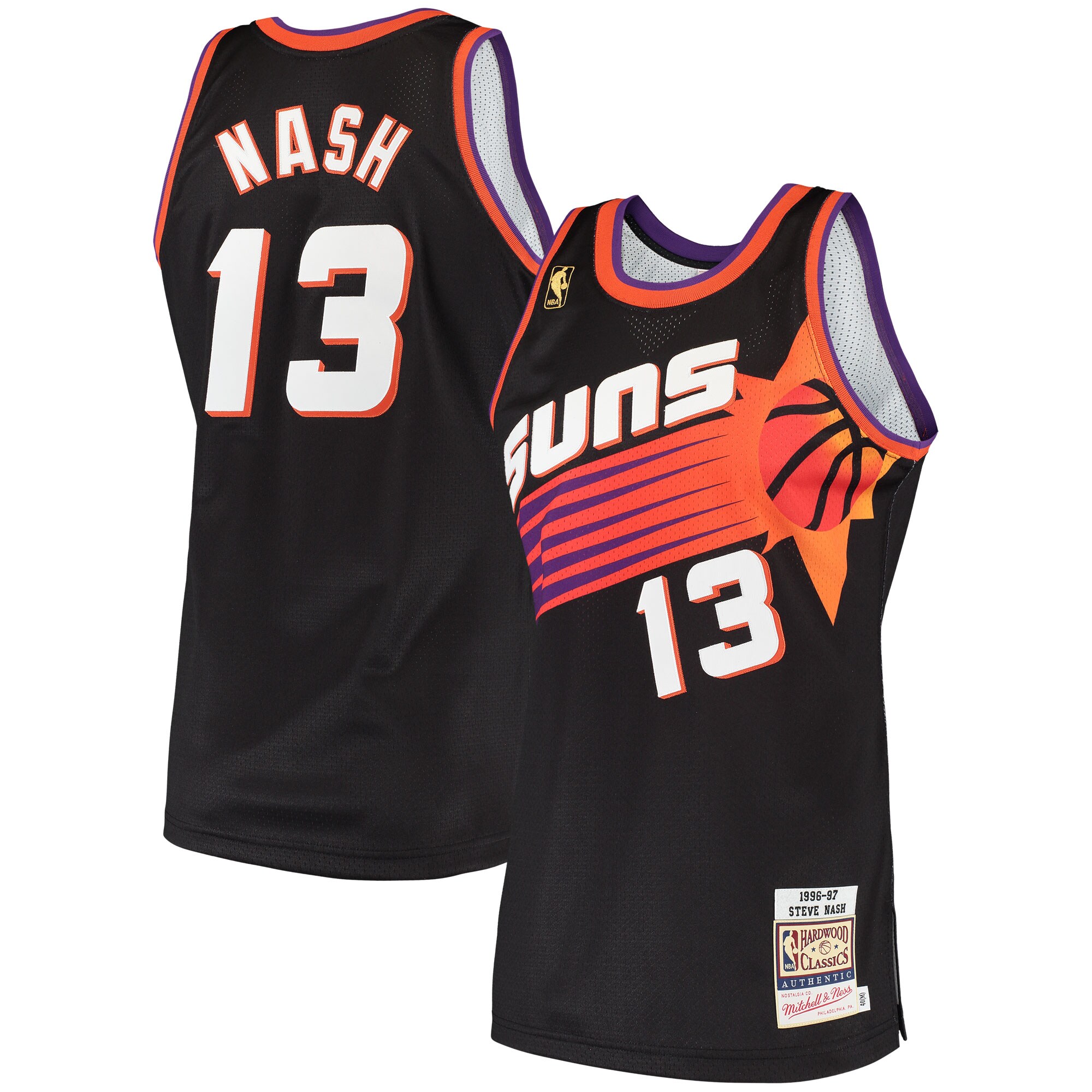 Steve Nash Phoenix Suns Mitchell & Ness 1996 Hardwood Classics Authentic Jersey – Black