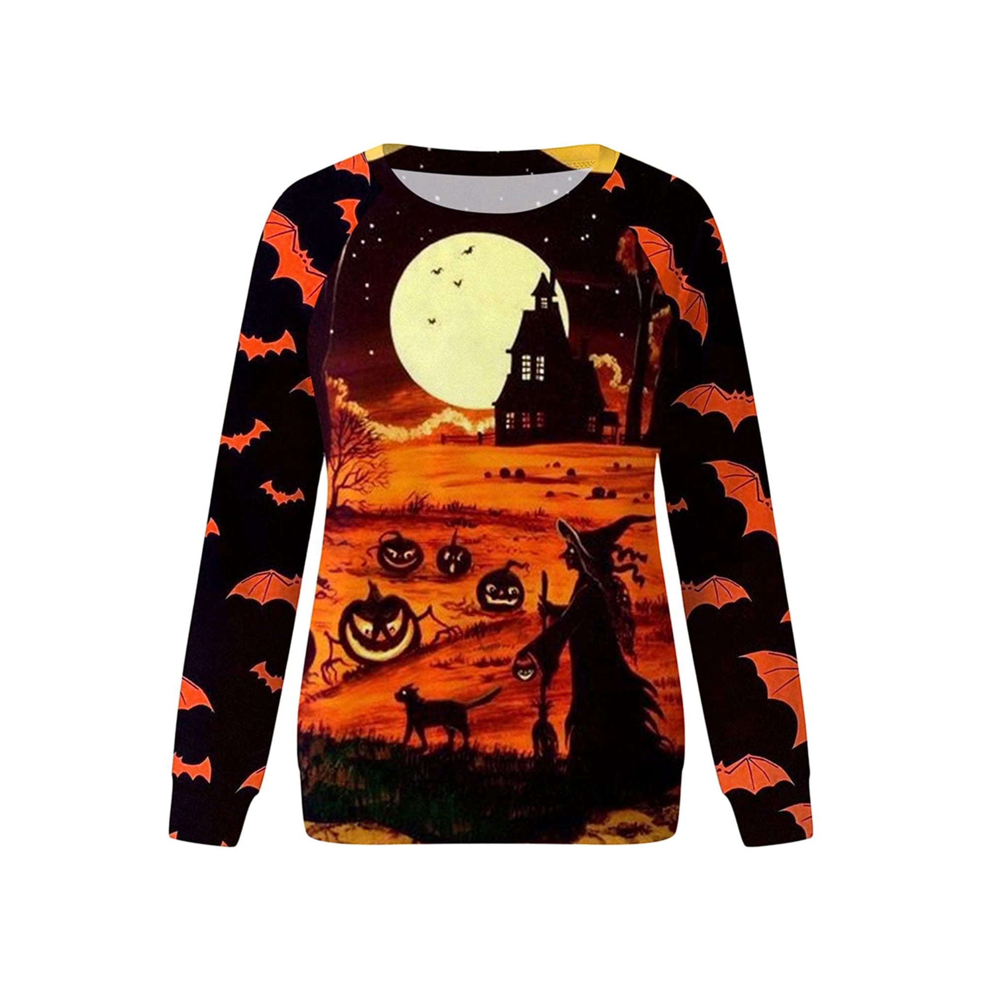 Halloween Sweatshirts For Women Pumpkin Crewneck Sweatshirt All Over Print Sweatshirt For Women Sweatshirt For Men Sws1088