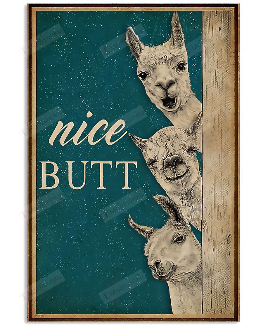 Alpaca Nice Butt Poster – Gift For Home Decor Wall Art Print Vertical Poster No Frame Full Size