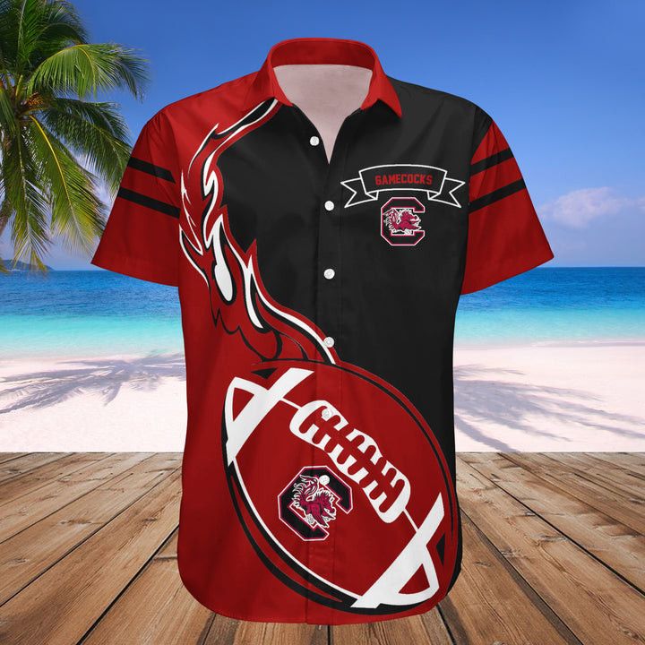 NCCA South Carolina Gamecocks Red Black Hawaiian Shirt