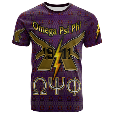 Omega Psi Phi T-Shirt- Custom Omega Psi Phi Hand 1911 T-Shirt