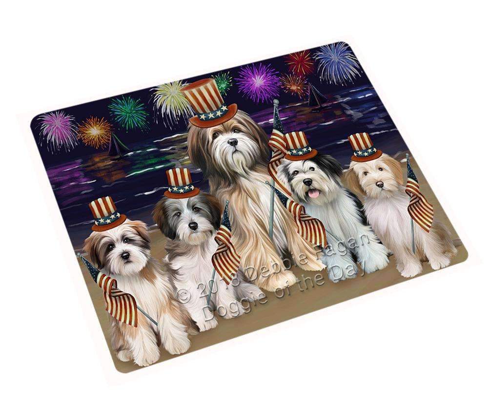 4Th Of July Independence Day Firework Tibetan Terriers Dog Blanket Blnkt62175