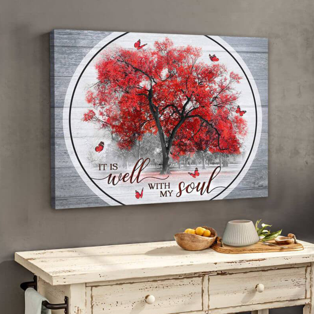 Butterfly Poster Wall Art- It Is Well With My Soul, Wall Art Decor Poster, Home Decor