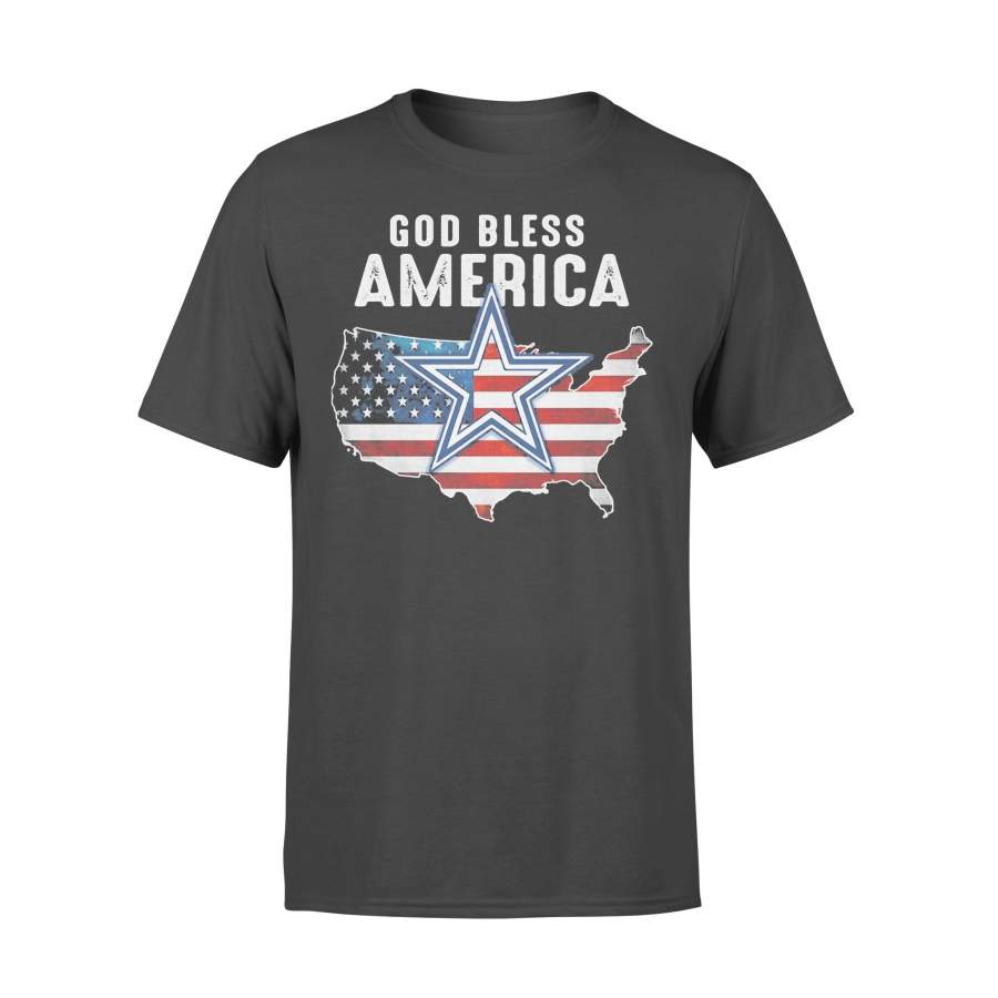 God Bless America Star American Flag Map Independence Day T-shirt