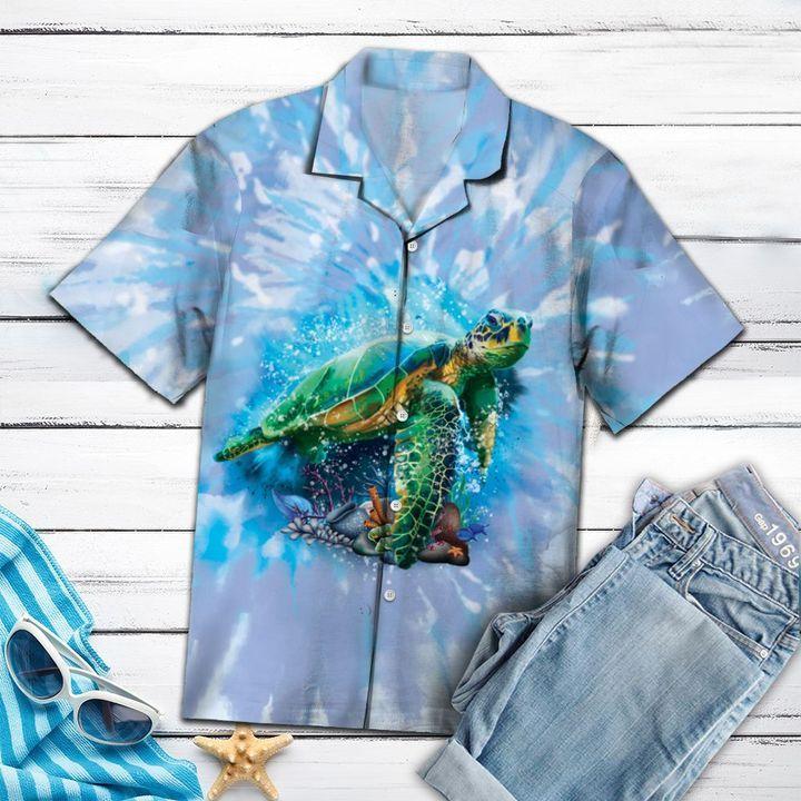 Turtle Blue Tie Dye Hawaiian Ha74183