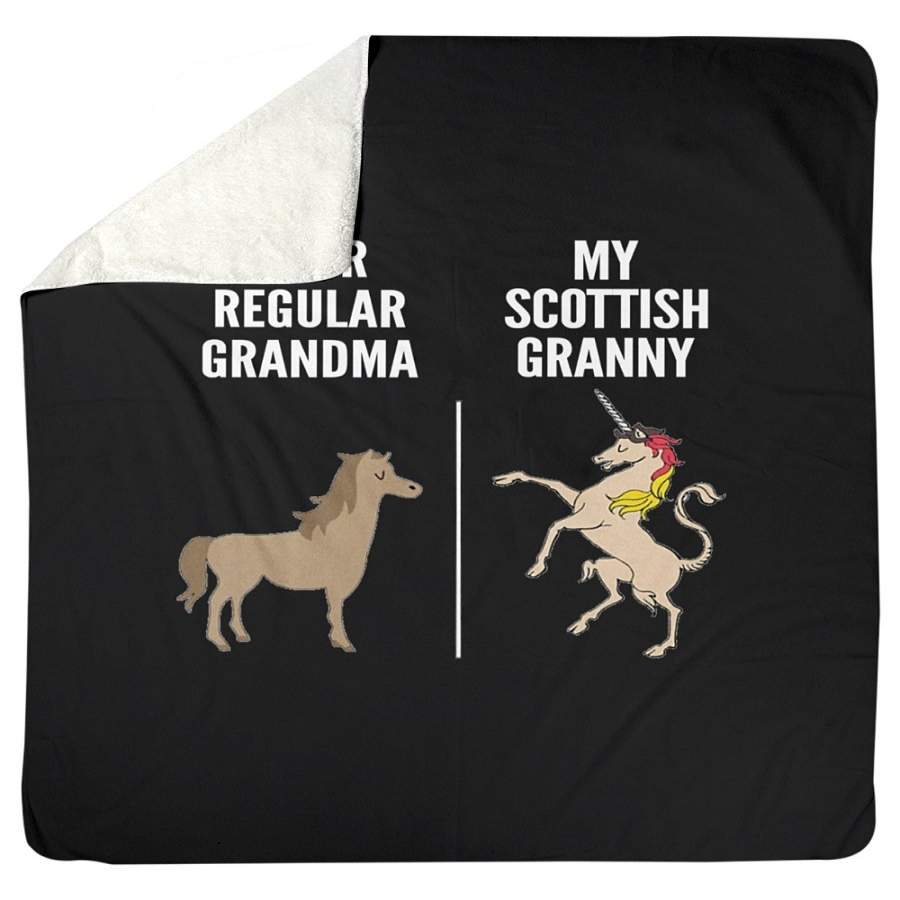 Vintage Funny Your Regular Grandma My Scottish Granny Gift For Family Sherpa Blanket