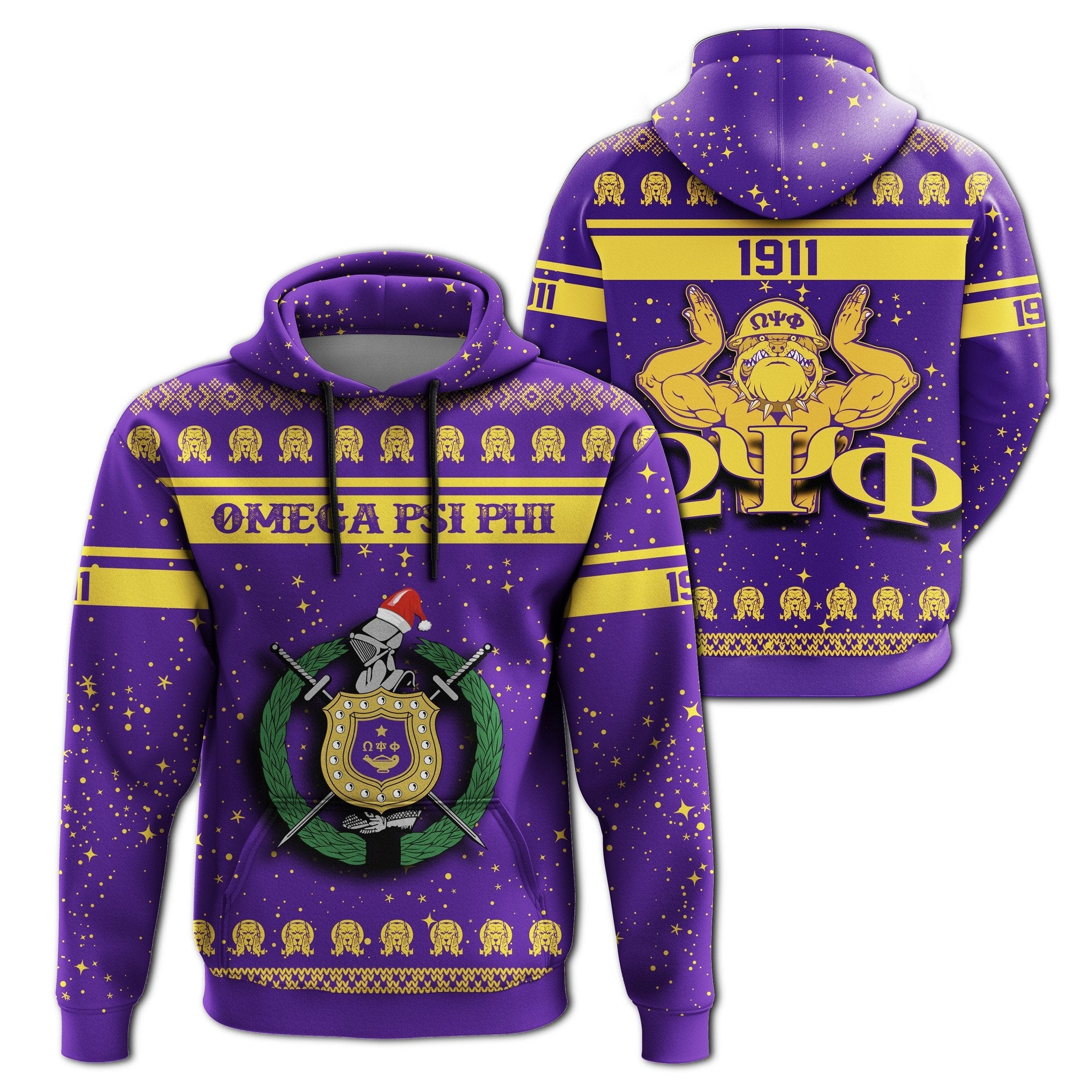 Fraternity Hoodie – Omega Psi Phi Christmas Pullover