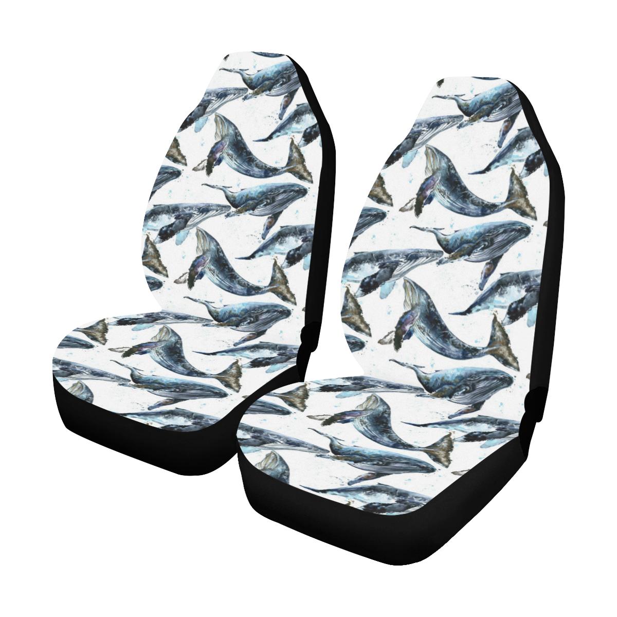 Blue Whale Pattern Print Design 03 Universal Fit Car Seat Covers