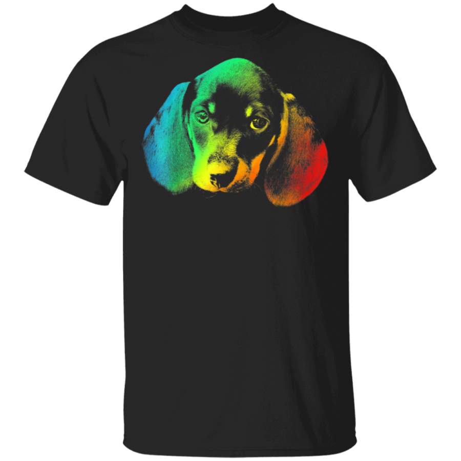 MINIATURE DACHSHUND Colorful Rainbow Retro TShirt