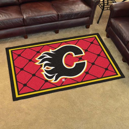 Calgary Flames Logo Custom Area Rug Carpet Full Sizes Home Living Rugs Carpet Decor