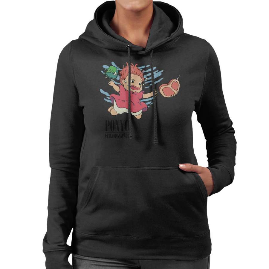 Ponyo Hammind Nevermind Nirvana Cover Women’s Hooded Sweatshirt