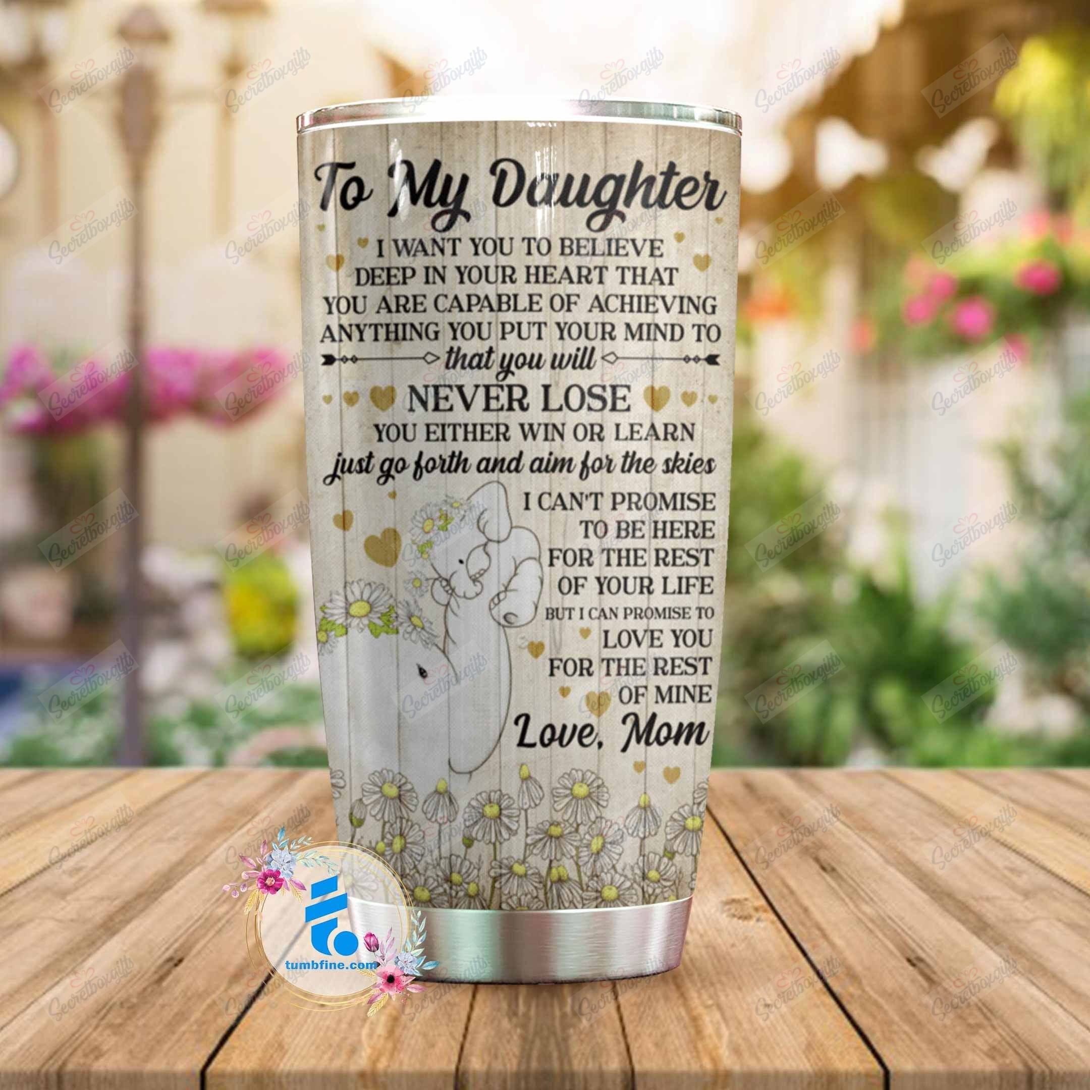 To My Daughter Elephant Lnt18123640 Personalized Stainless Steel Tumbler Customize Name, Text, Number