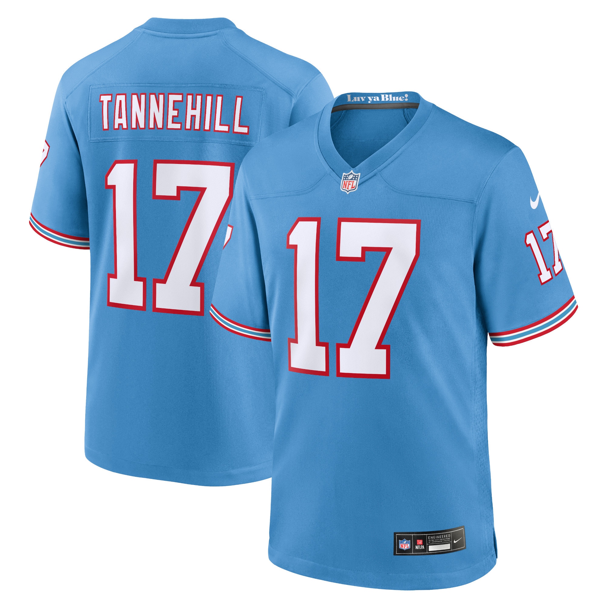 Ryan Tannehill Tennessee Titans Oilers Throwback Alternate Game Player Jersey – Light Blue