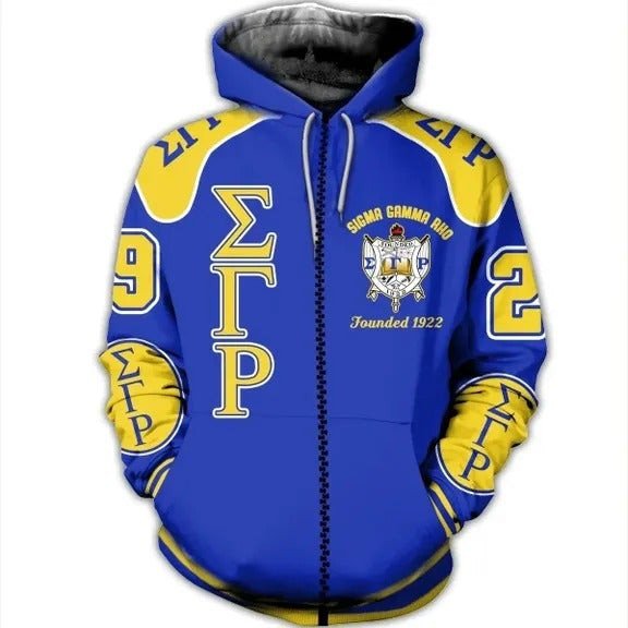 Sorority Hoodie – Founded 1922 Sigma Gamma Rho Zip Hoodie