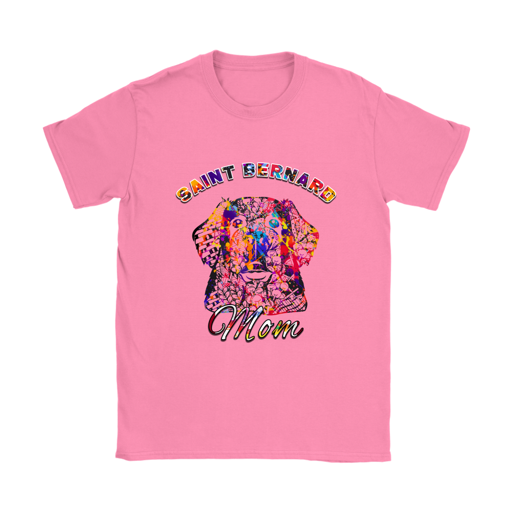 Colorful Saint Bernard Mom T-Shirts & Hoodies