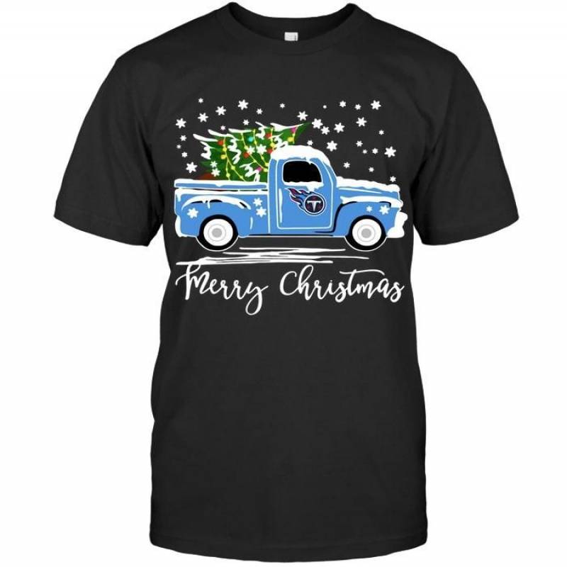 Tennessee Titans Merry Christmas Christmas Tree Truck T Shirt