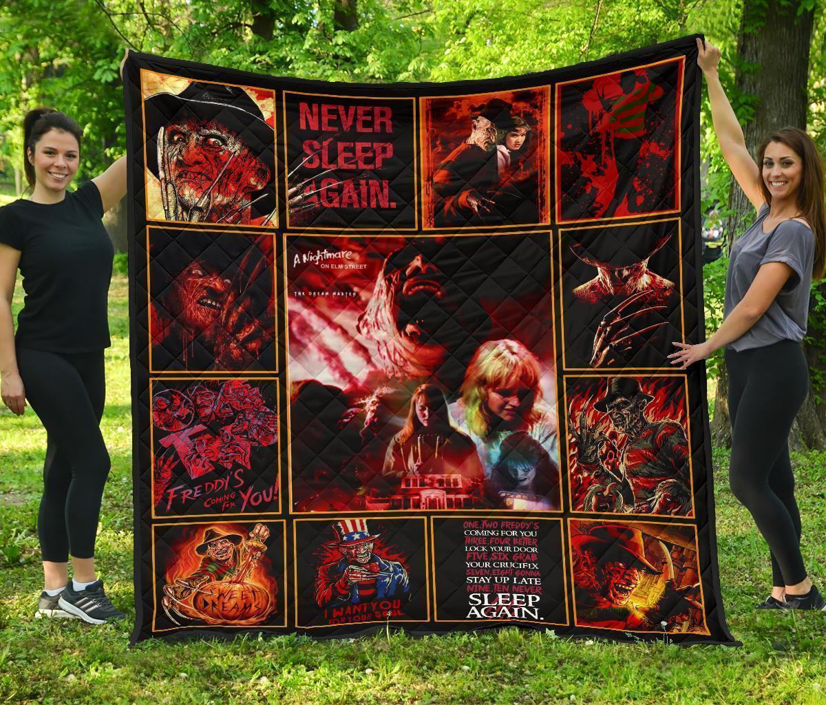 Never Sleep Again Nightmare Quilt Blanket Funny Gift Idea