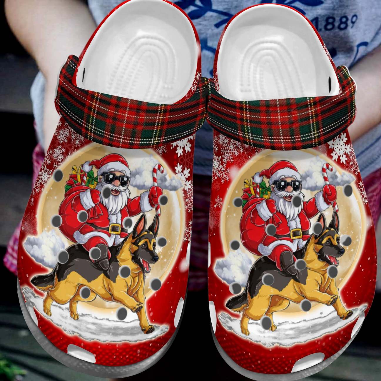 Shepherd Personalized Clog, Custom Name, Text, Color, Number Fashion Style For Women, Men, Kid, Print 3D Shepherd With Santa